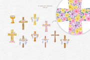 Watercolor Easter Cross clipart, an Object Graphic by CreativeByLu (Thumbnail 2 of 4)