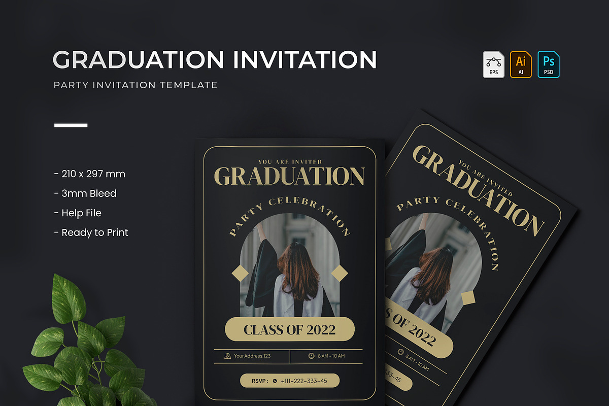 Graduation - Party Invitation, a Print Template by VUNIRA (Photo 1 of 2)
