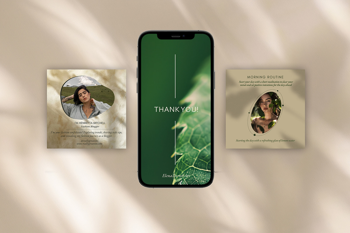 Natural Harmony Social Kit Templates, a Social Media Template by Elena Dorosh (Photo 13 of 13)