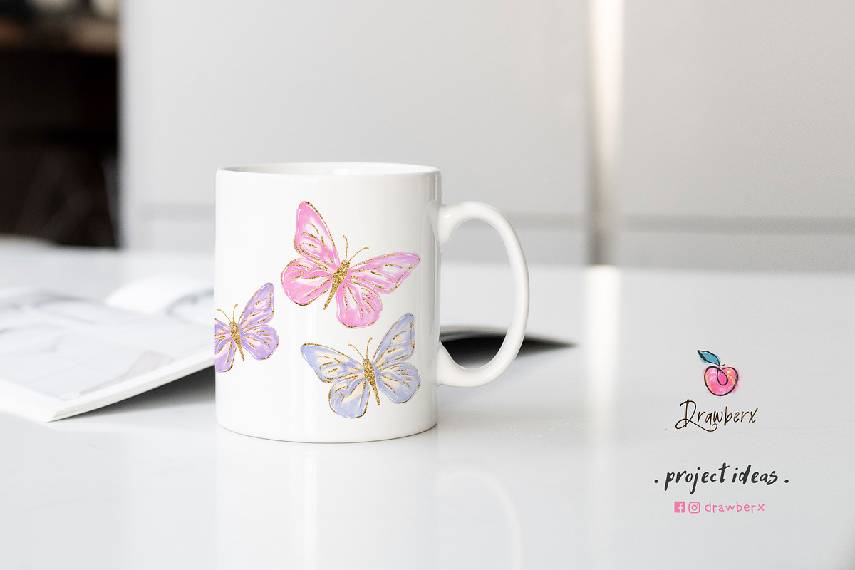 Butterfly Clipart, Spring wings 001, an Illustration by Drawberx (Photo 4 of 7)