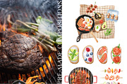 Grill and Picnic watercolor set, a Food Illustration by Natalia Fedorova (Thumbnail 6 of 11)