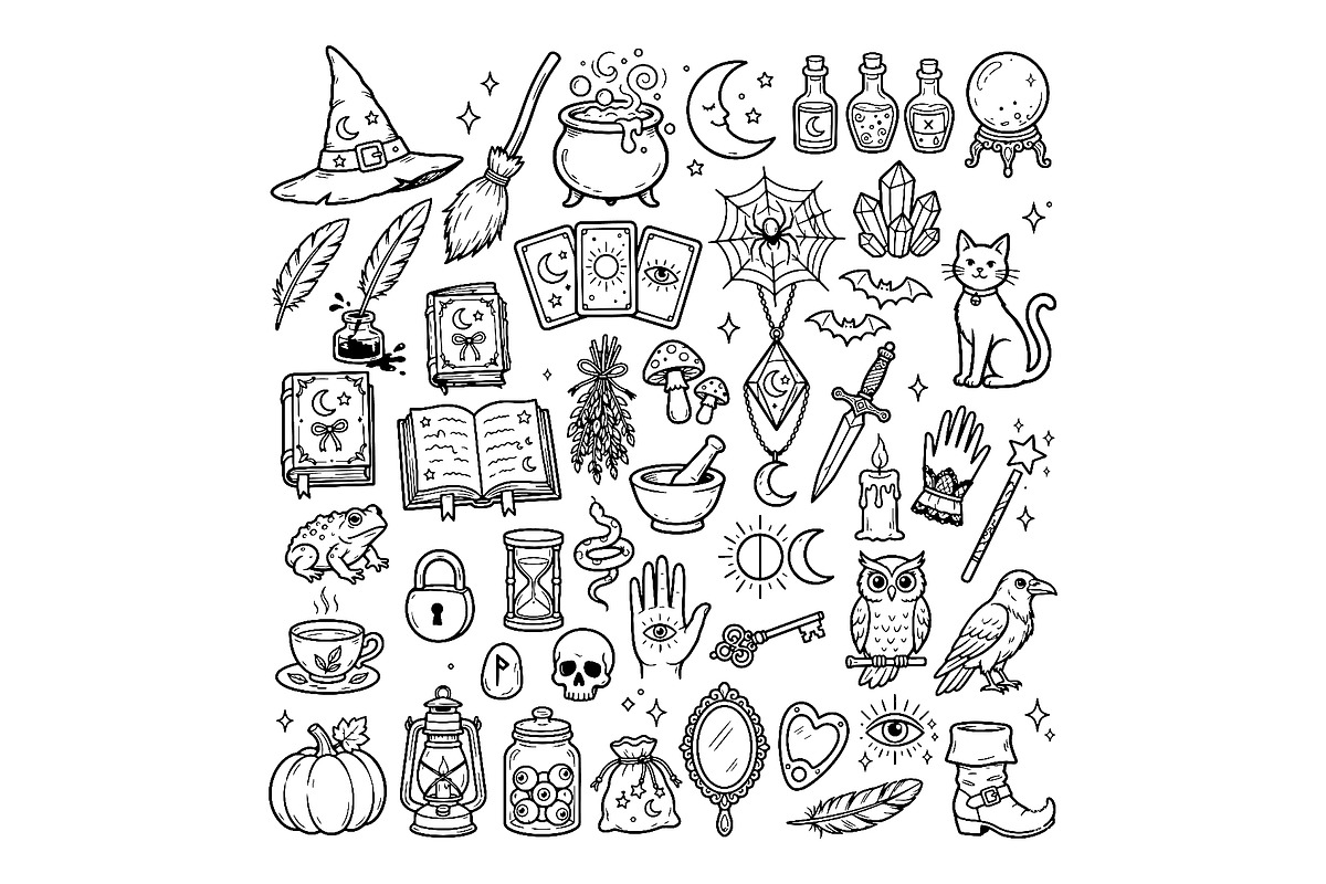 Magical Doodle Elements and Potions, an Object Illustration by Voodz_shop (Photo 1 of 3)