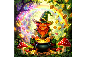 Leprechaun Magic Gold, a Person Illustration by Sharon Schwalbe