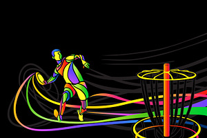 Disc Golf Player Throwing Front Masc