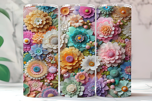 3D Embroidered Flowers Tumbler, a Background Photo by LamanAzalea