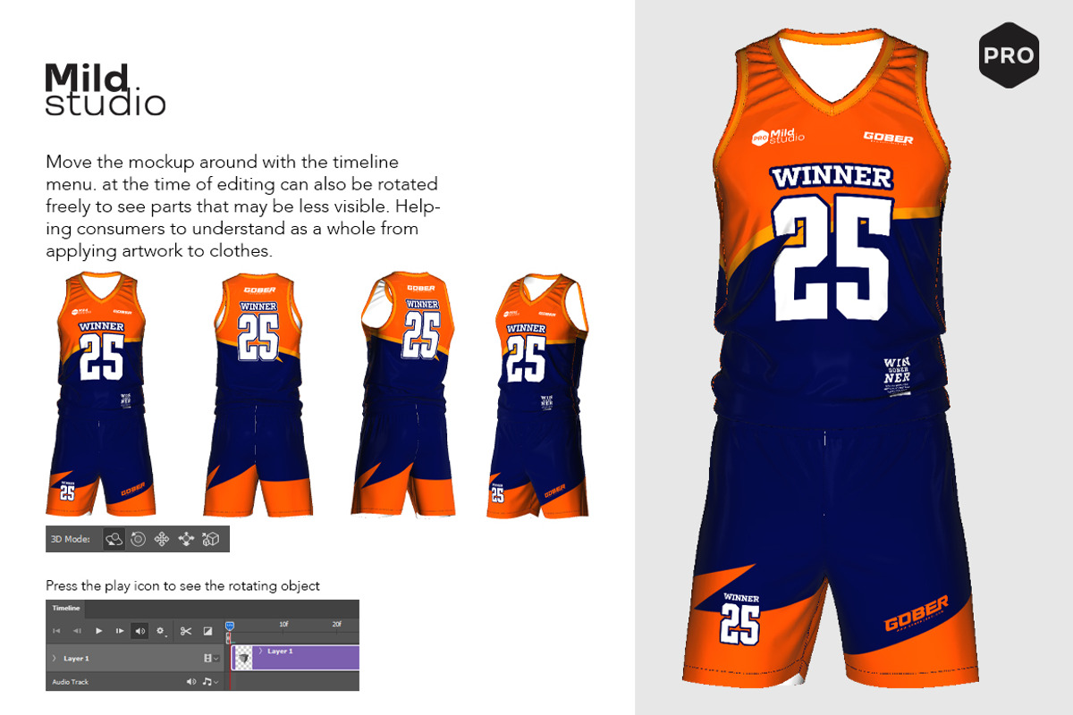3D Basketball Jersey Mockup v2, an Apparel Mockup by Mildstudio