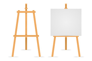 Wooden easel empty blank paper