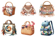 Summer Beach Bag Clipart Bundle, a Seasonal Illustration by DreamArtGraphic (Thumbnail 2 of 4)