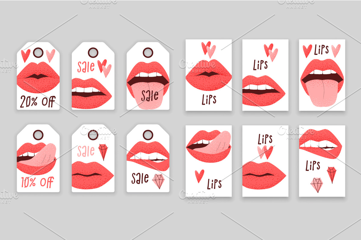 Lips vector set, a Graphic by Cute art (Photo 4 of 8)