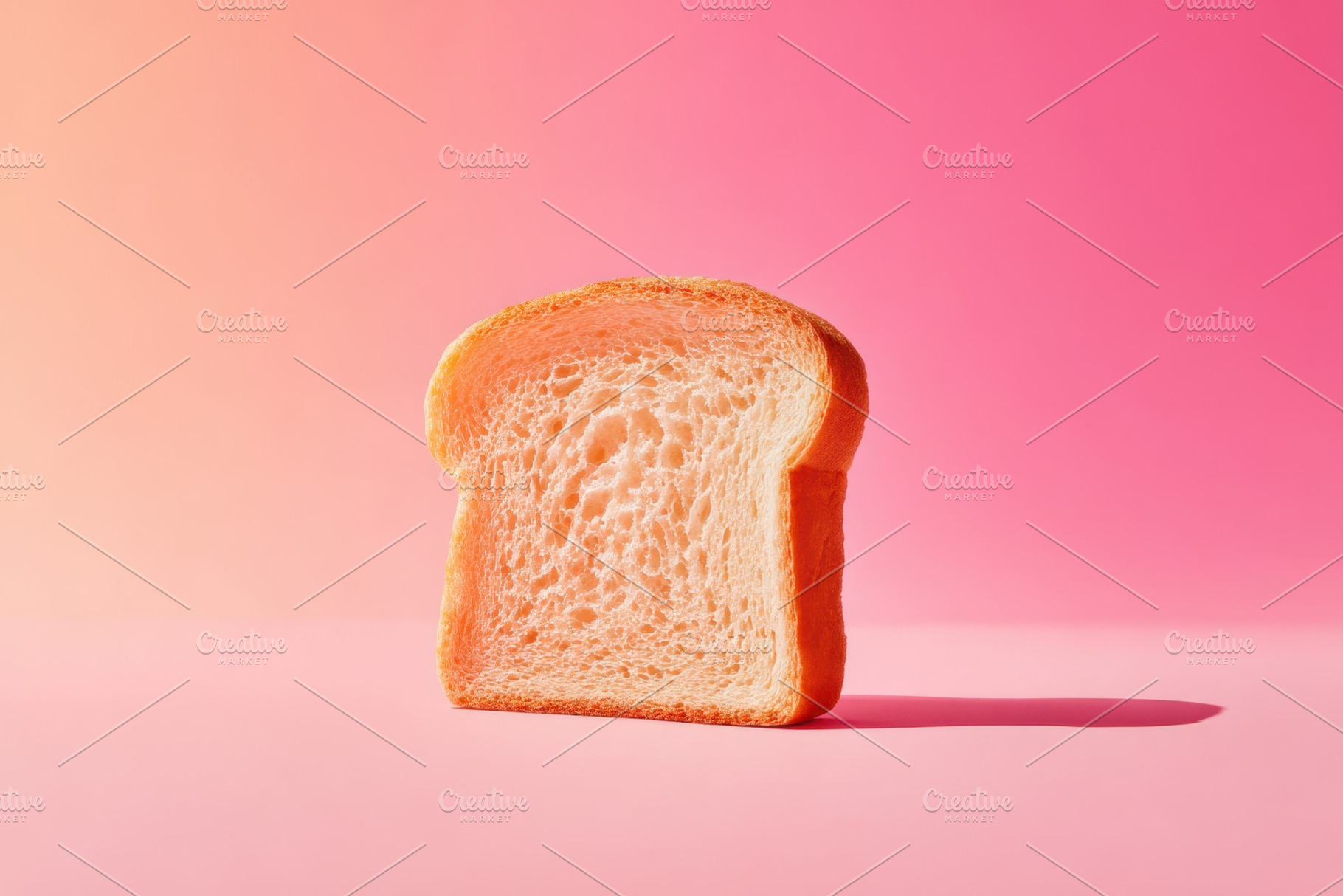 Colorful slice of bread on gradient background, a Food & Drink Photo by AlyaAnd