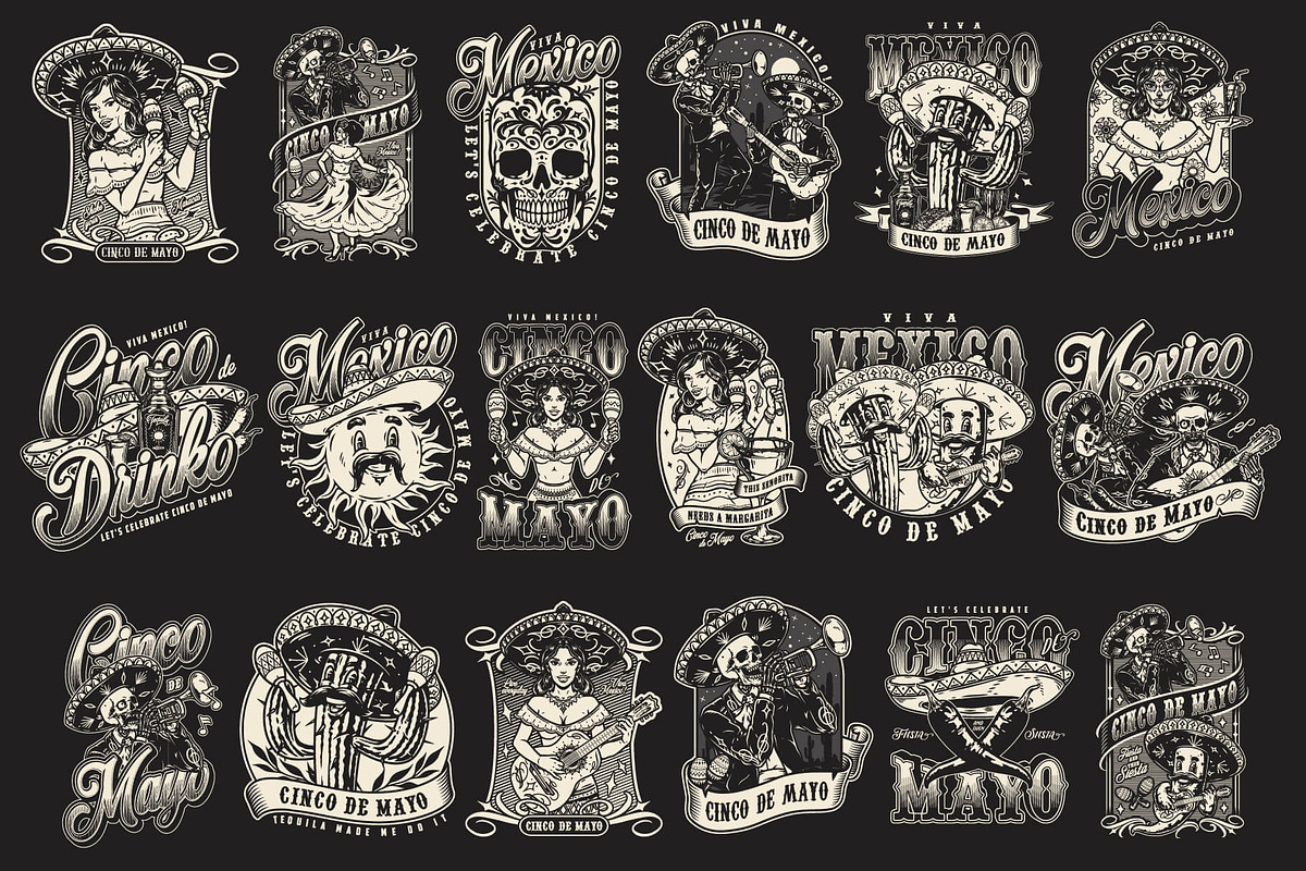Cinco de Mayo t-shirt designs, a Branding & Logo Template by DGIM studio (Photo 5 of 12)