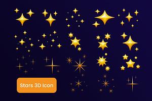 Sparkling Stars 3D Icon Pack