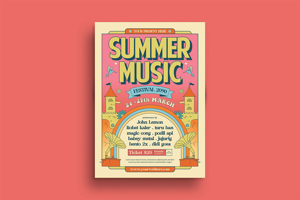 Summer Music Festival Flyer, a Flyer Template by megarez (Photo 1 of 3)