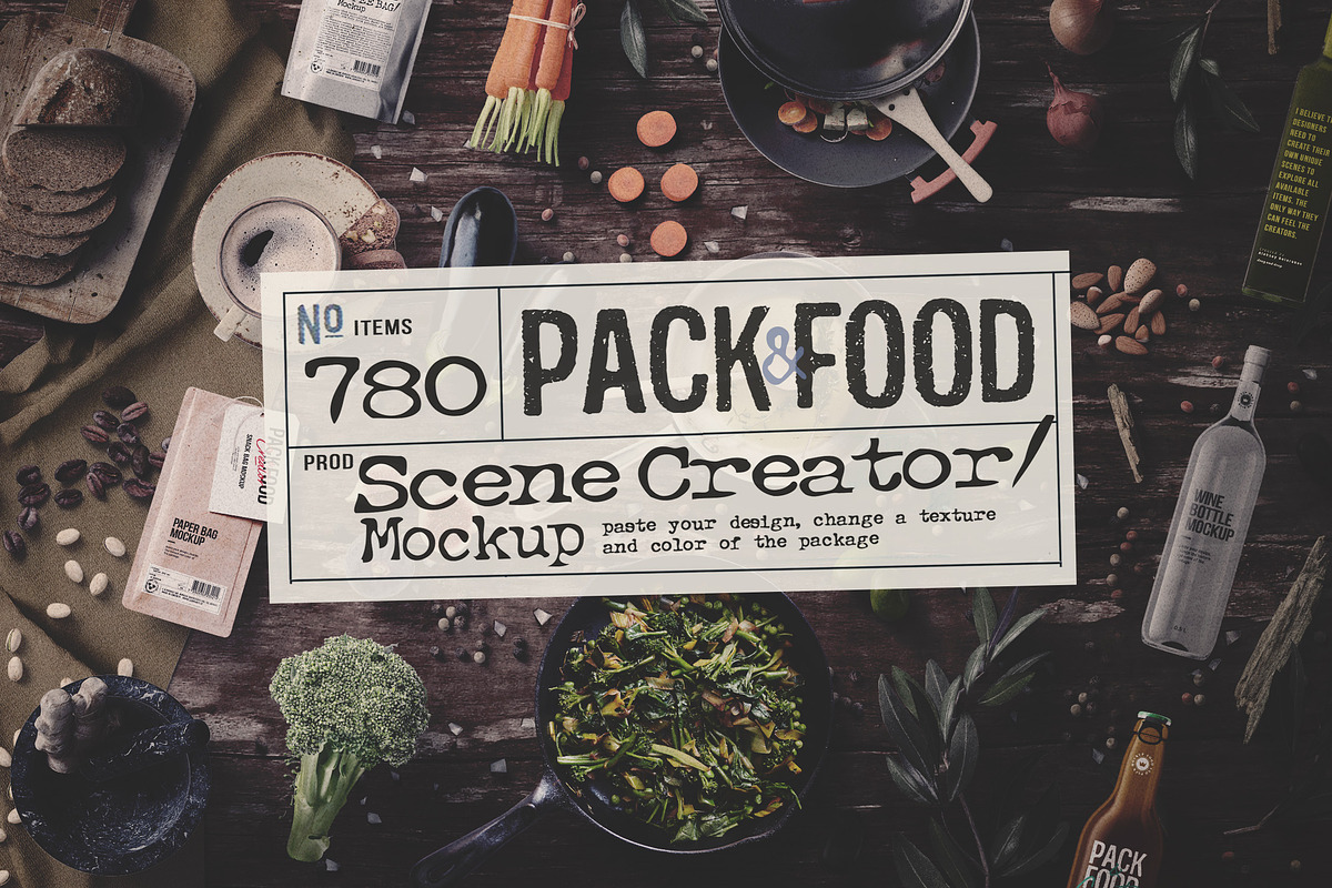 PACK&FOOD Creator - top view, a Packaging Mockup by Creatoom (Photo 1 of 10)
