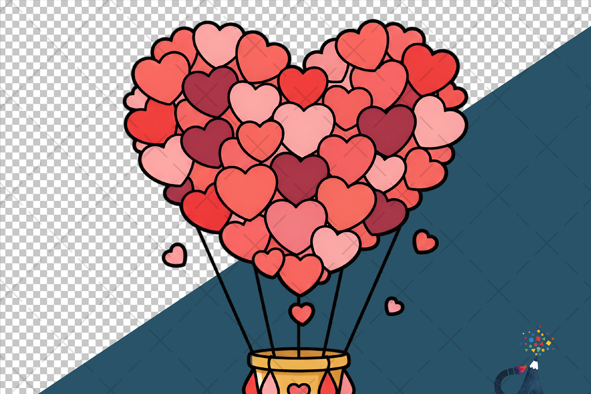 Valentine's Day Heart Balloons Png, an Illustration by Creative Art (Photo 6 of 6)