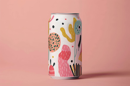 A can of soda sits on a bright pink, a Photo by Iftikhar Alam