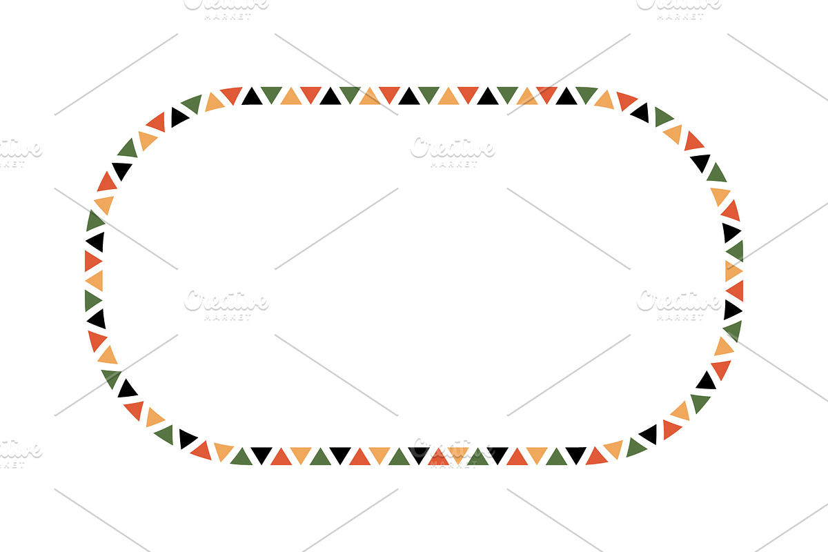 African Mexican Ethnic Motif Frame, a Decorative Illustration by Elena Pimukova (Photo 6 of 7)