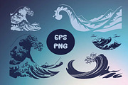 70+ Water Waves Silhouette, a Decorative Illustration by jongcreative (Thumbnail 2 of 7)