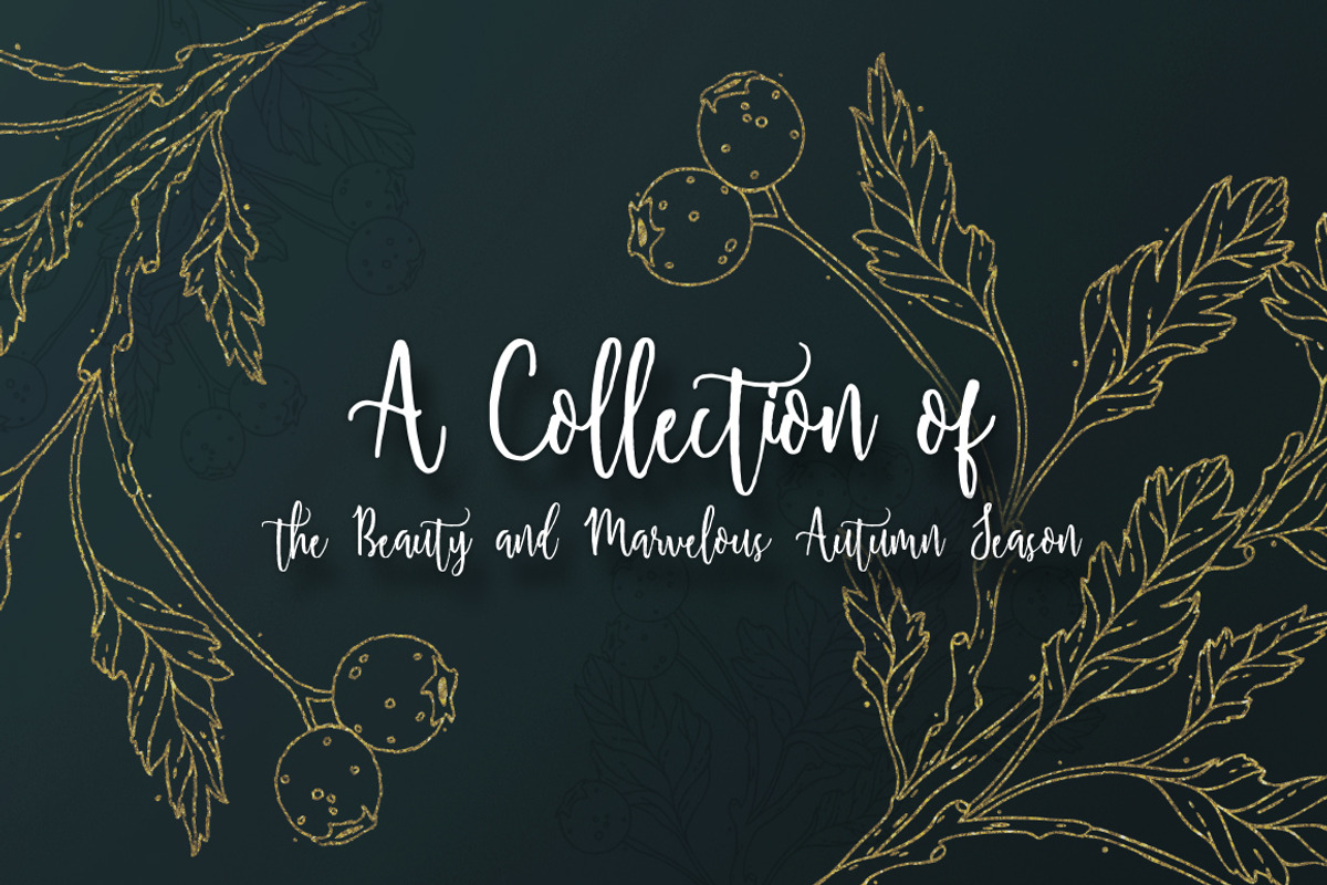 Golden Autumn Berries Background Set, a Background Graphic by Euonia Meraki (Photo 2 of 15)