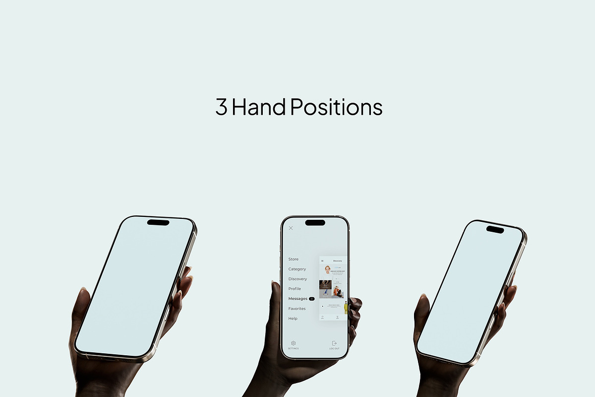 Hands Phone Mockups, an iPhone Mockup by Croma Studio (Photo 3 of 7)