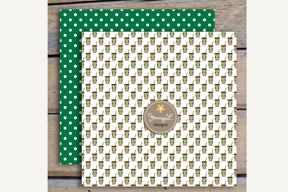Coffee Digital Paper, a Pattern Graphic by JennyL Designs (Photo 4 of 4)