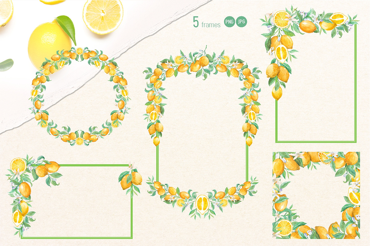 Juicy Lemon. Watercolor set, a Food Illustration by Tata Pilip (Photo 4 of 7)