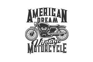 Vintage Motorcycle T-shirt Print