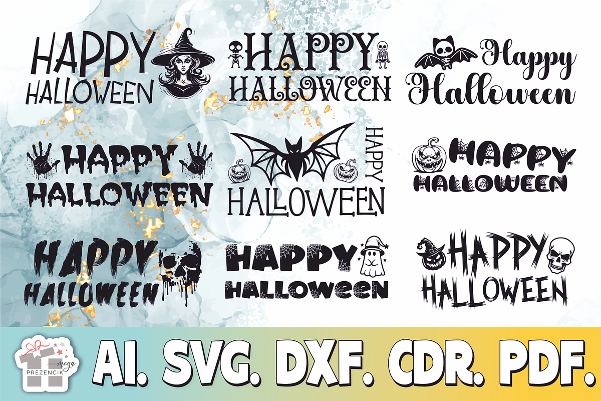 Happy Halloween svg lettering set, an Object Graphic by MegaPrezencik (Photo 1 of 6)