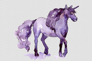 Beautiful Unicorns PNG Watercolor