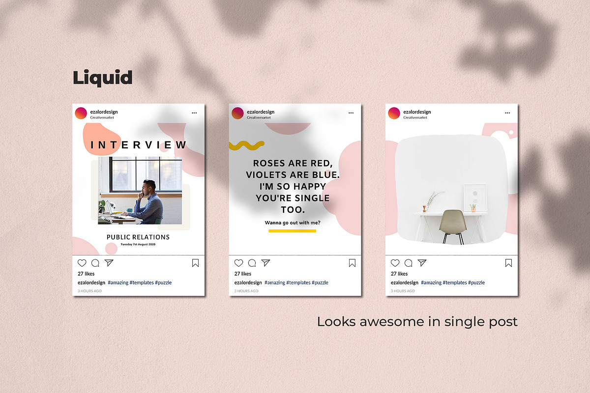 Instagram Liquid Puzzle, a Social Media Template by Analogi Studio (Photo 7 of 11)