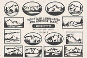 Mountain Scenes Silhouettes Vector 5, an Object Illustration by Seaquint (Thumbnail 1 of 5)
