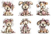 Whimsical Easter Dogs Clipart, an Illustration by CraftArtStudio (Thumbnail 4 of 6)