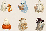 Boho Fall Halloween Ghost  Clipart B, an Illustration by SVGArt (Thumbnail 4 of 8)