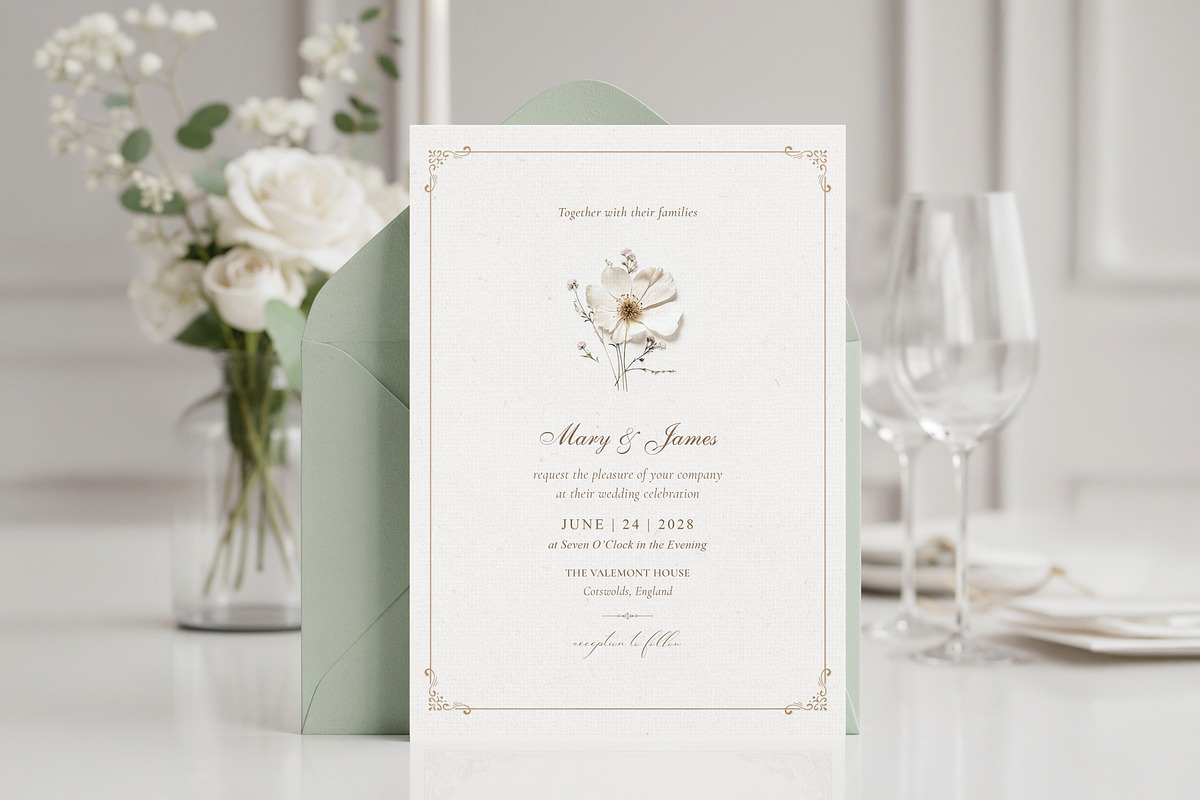 Elegant Wildflower Wedding Invite, an Invitation Template by by creative paper (Photo 1 of 3)
