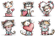 Whimsical Valentine Cat Clipart, a Graphic by CraftArtStudio (Thumbnail 6 of 6)