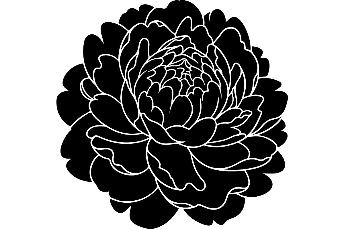 Peony Flower Silhouette, an Object Graphic by Designer_Momina (Photo 9 of 18)