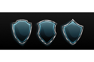 3d transparent glass shields with, an Object Illustration by art PVP - market
