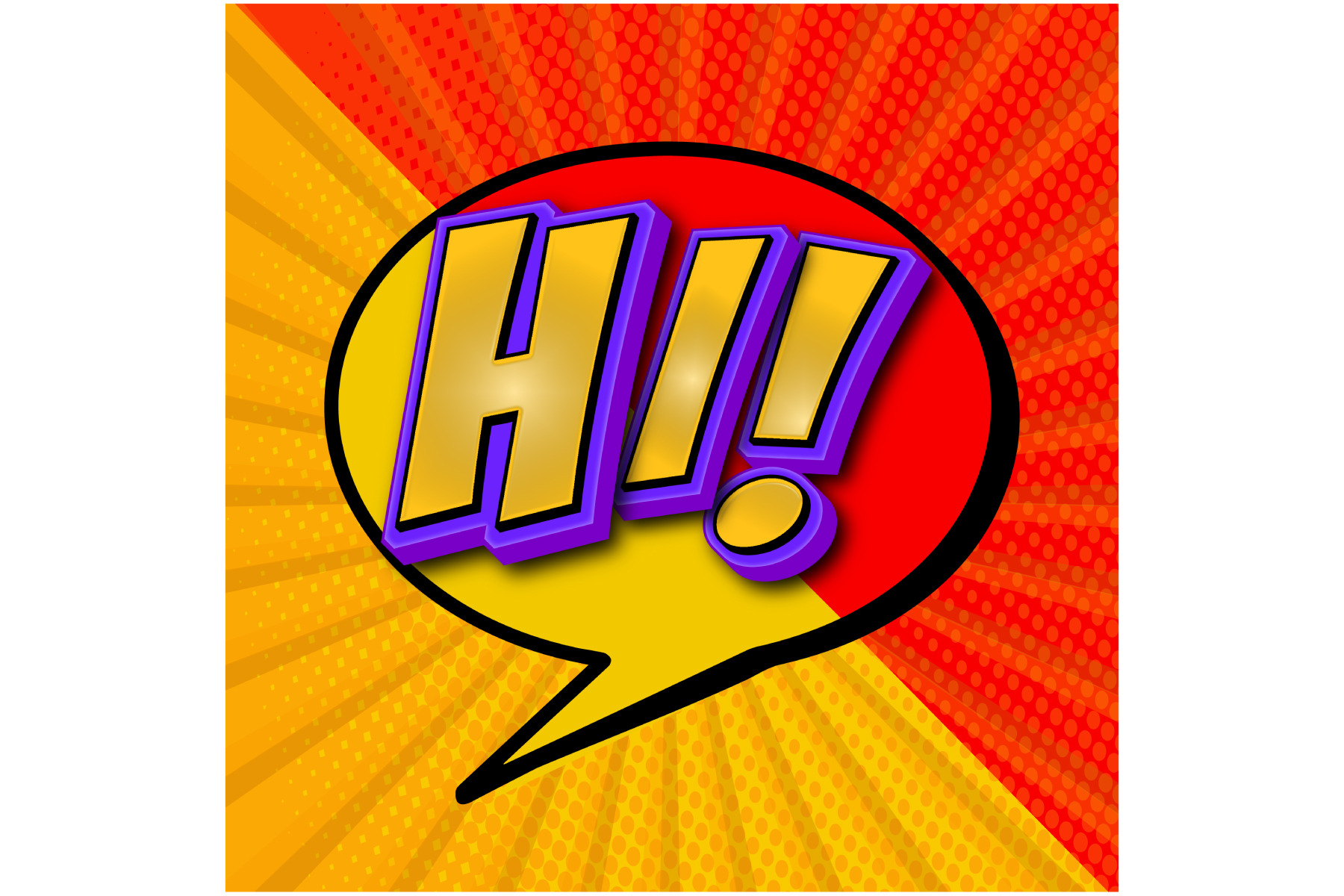 Hi Comic Art Background Design, a Background Graphic by TrueVector