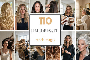 Hair Salon Stock Photos Bundle, a Business Photo by Selenique Studio