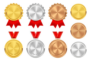 Medals. Gold, silver, bronze awards.