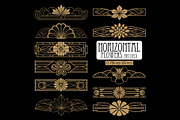 11 Art Deco Horizontal Flowers, a Decorative Illustration by Stanislav Kharchevskyi (Thumbnail 1 of 3)