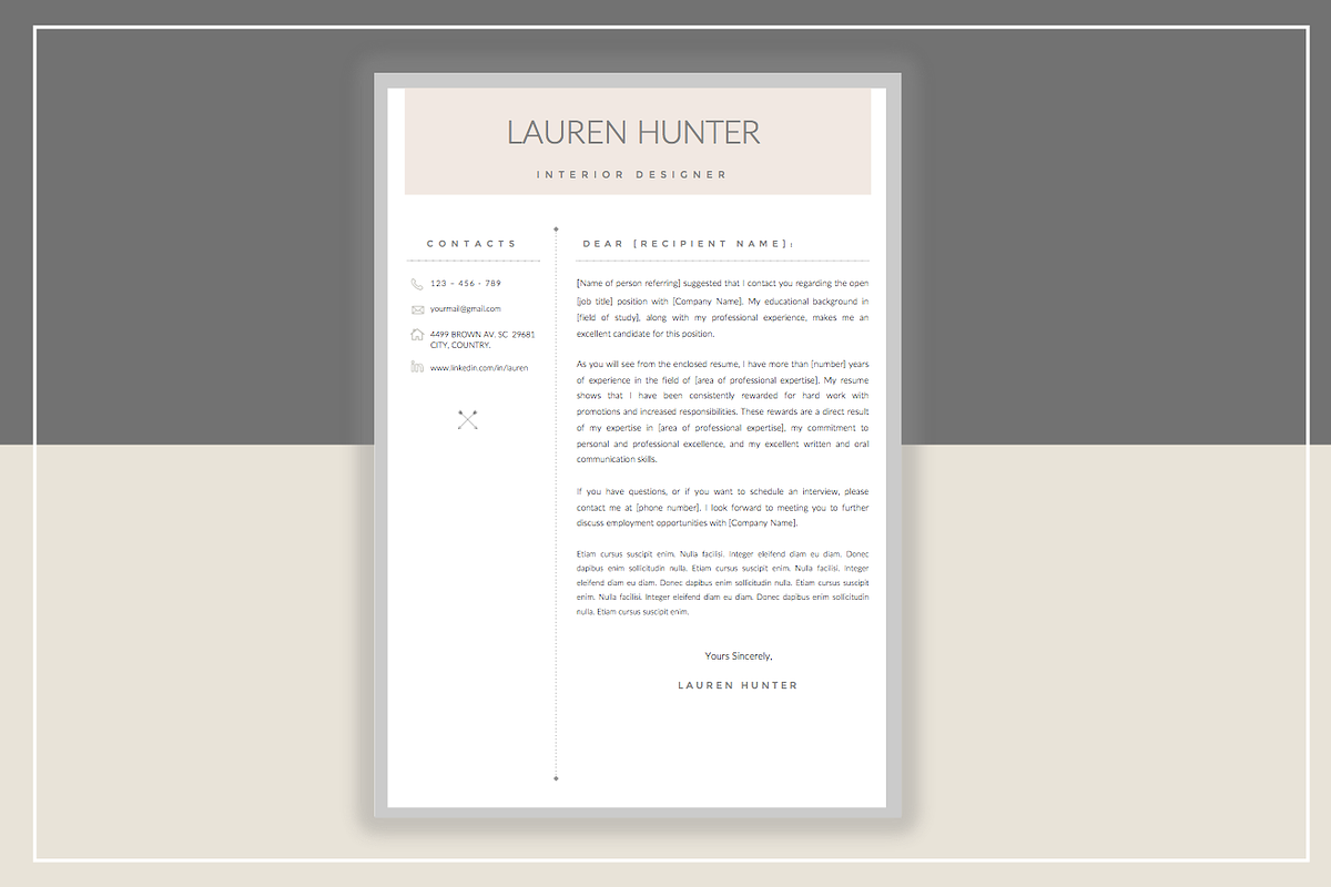 Resume Template & Cover Letter, a Resume Template by ResumeStudio (Photo 3 of 4)