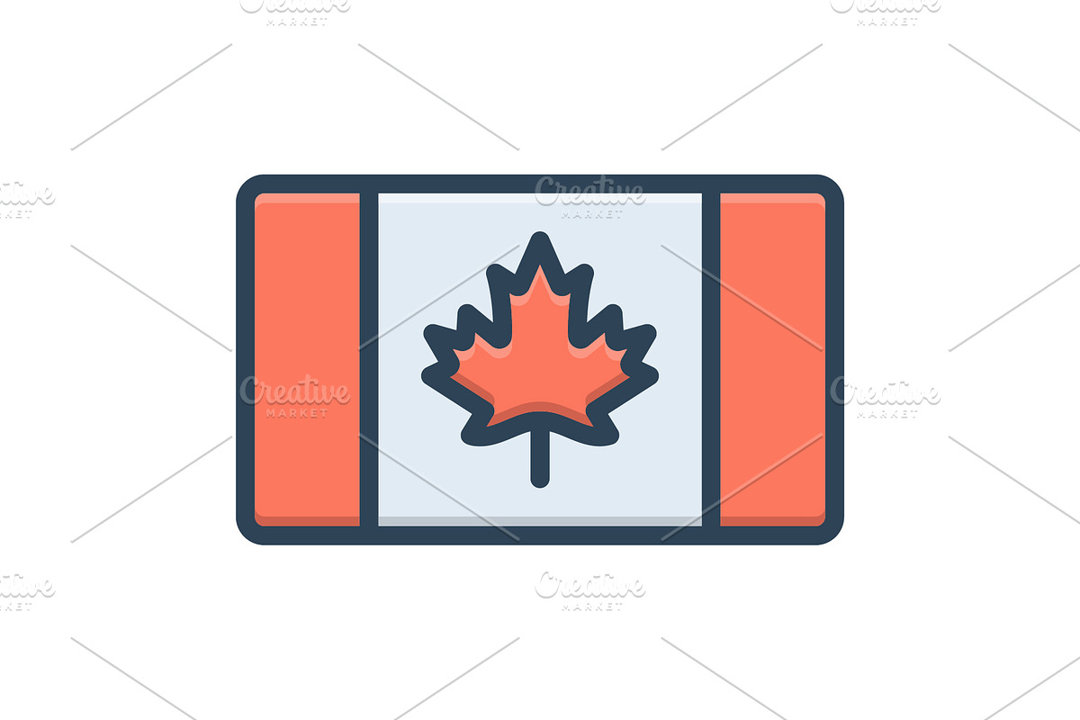 Canada country color icon, an Icon by Creative priyanka