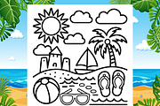 SUMMER VIBES BOLD-EASY COLORING BOOK, a Seasonal Illustration by Design Zone (Thumbnail 3 of 5)