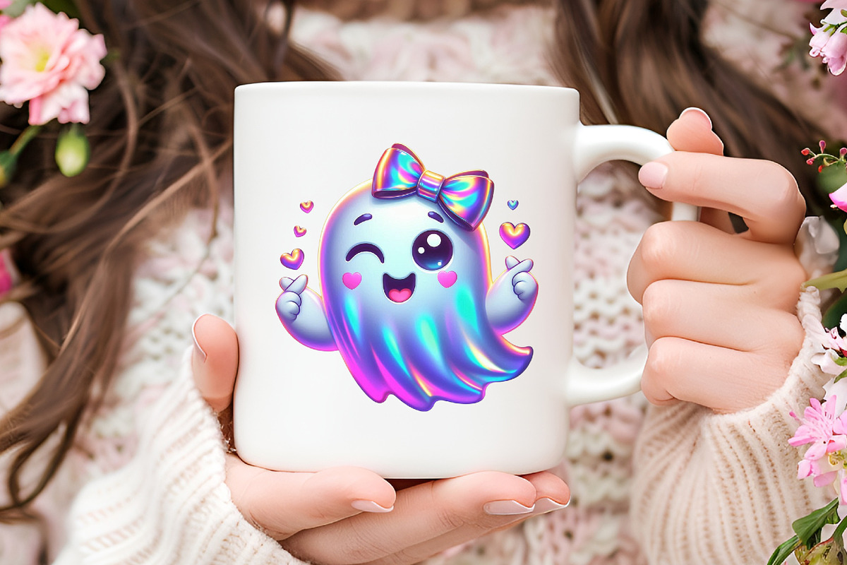 Halloween Iridescent Cute Ghost, an Illustration by RobertsArt (Photo 3 of 7)