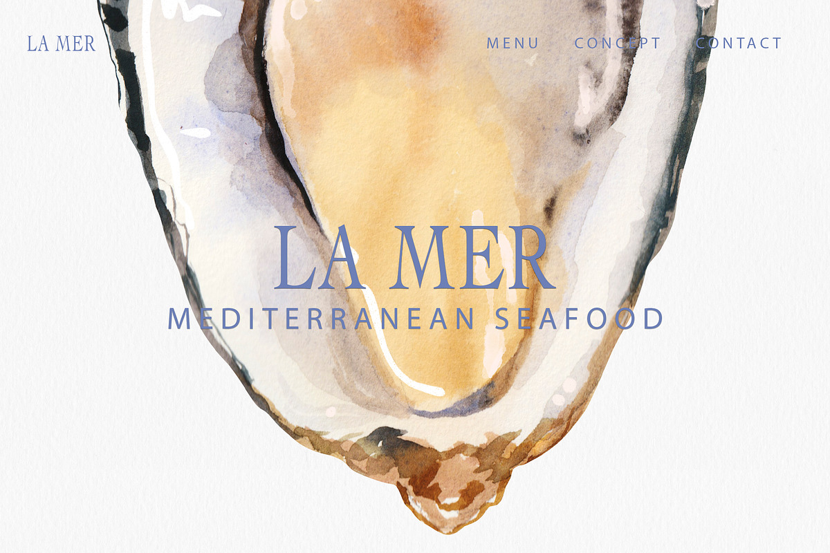 La Mer Mediterranean Seafood Graphic, a Food Illustration by Volha Studio (Photo 10 of 15)