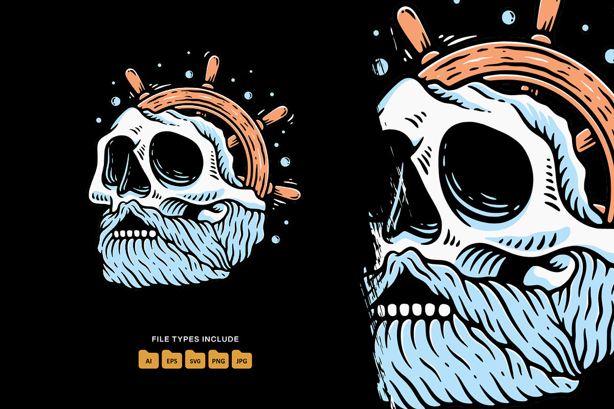 Captain Skull Illustration, an Object Illustration by Decoconio Design (Photo 1 of 3)