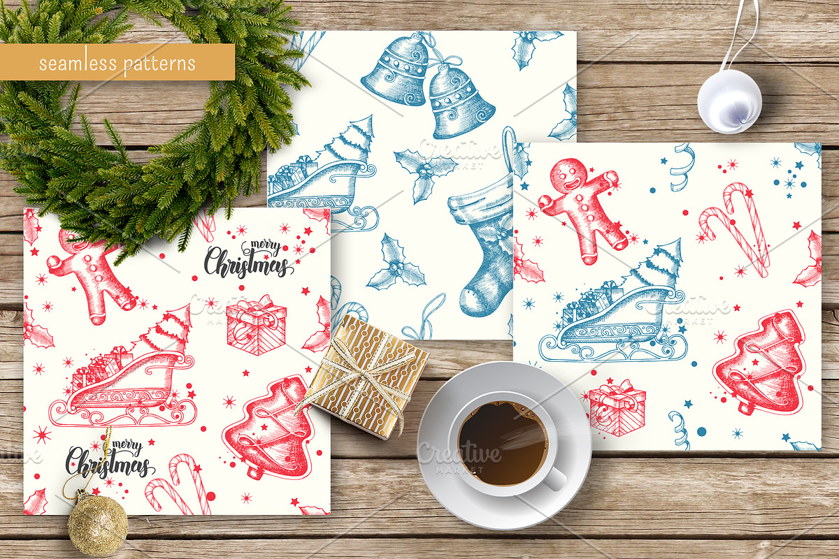 Christmas hand drawn Set, an Illustration by Tabiti (Photo 8 of 13)