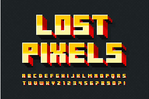 Pixel stylized vector alphabet, an Illustration by RevelStockart
