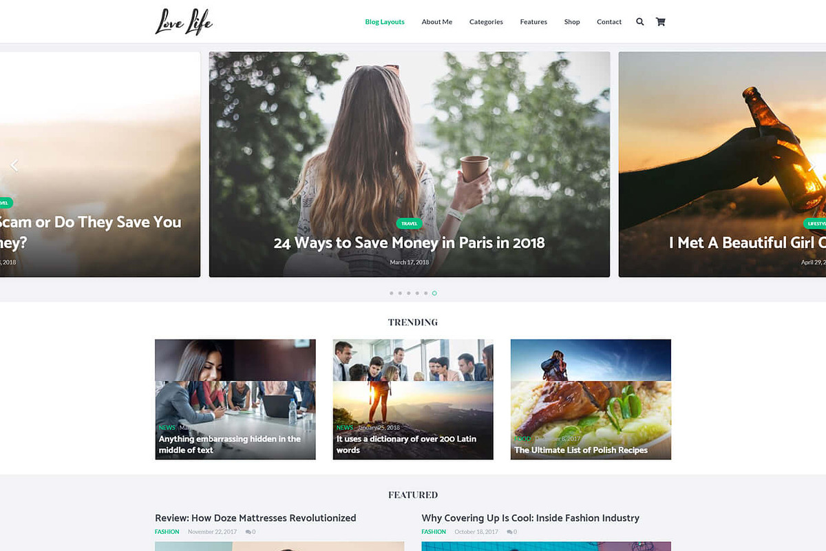 Love Life- Magazine & Business, a WordPress Template by Cherry Wordpress Theme (Photo 2 of 7)